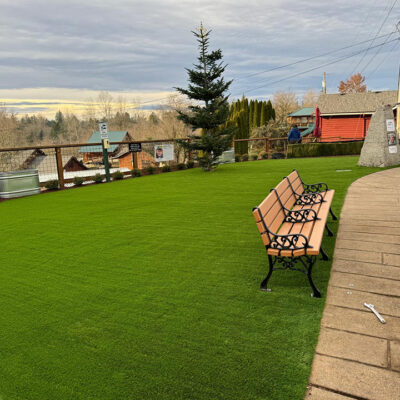 bench with grass