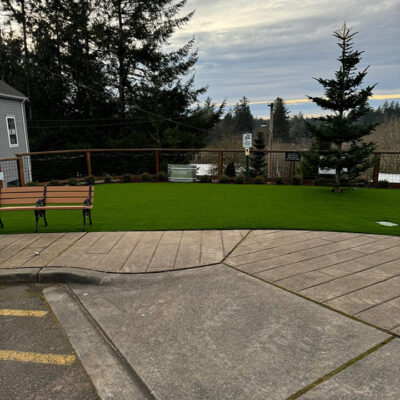 bench with grass